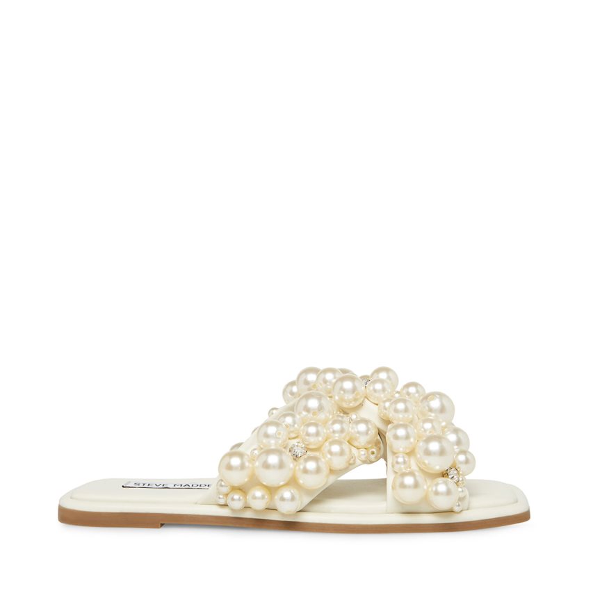 Sandalias de Diapositivas Steve Madden Duri Mujer Blancas | ES XAE823